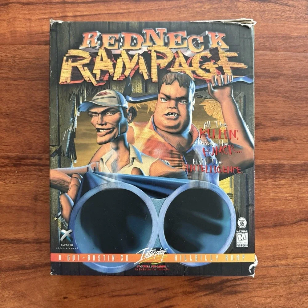 Vintage Redneck Rampage Interplay CD ROM Big Box Video Game 1997
